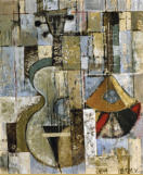 Stillleben mit Gitarre und Mandoline, �l auf Leinwand, 1962