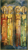 Four Saints, gouache on watercolor paper, 1991