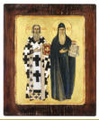 Saints Sava and Simeon, gouache and gold leaf on wood, 1993